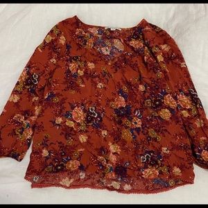 Pink floral American eagle blouse